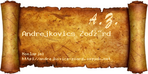 Andrejkovics Zoárd névjegykártya